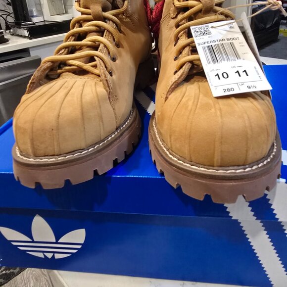 Adidas Superstar BOOT Sand Brown Black (JS0703) Men's Size 10 Boots Shoes NEW - Picture 7 of 12